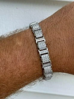 MOISSANITE Mens 11mm Iced Presidential Bracelet Solid 925 Sterling Silver Blingy 16 MOISSANITE Mens 11mm Iced Presidential Bracelet Solid 925 Sterling Silver Blingy -Harlem Bling Shop italiano silver inc moissanite mens 11mm iced presidential bracelet solid 925 sterling silver blingy 71644.1666188657