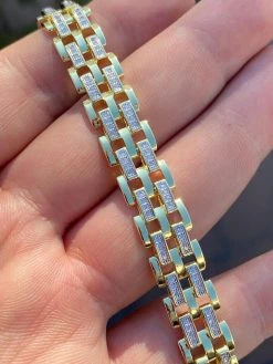 MOISSANITE Presidential ID Panther Bracelet 14k Gold Plated Real 925 Silver Iced -Harlem Bling Shop italiano silver inc moissanite presidential id panther bracelet 14k gold plated real 925 silver iced 15413.1683578888