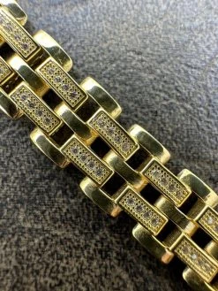 MOISSANITE Presidential ID Panther Bracelet 14k Gold Plated Real 925 Silver Iced -Harlem Bling Shop italiano silver inc moissanite presidential id panther bracelet 14k gold plated real 925 silver iced 21398.1683578971