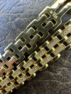 MOISSANITE Presidential ID Panther Bracelet 14k Gold Plated Real 925 Silver Iced -Harlem Bling Shop italiano silver inc moissanite presidential id panther bracelet 14k gold plated real 925 silver iced 24355.1683578870