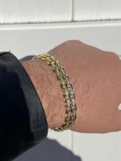 MOISSANITE Presidential ID Panther Bracelet 14k Gold Plated Real 925 Silver Iced -Harlem Bling Shop italiano silver inc moissanite presidential id panther bracelet 14k gold plated real 925 silver iced 27697.1683578890