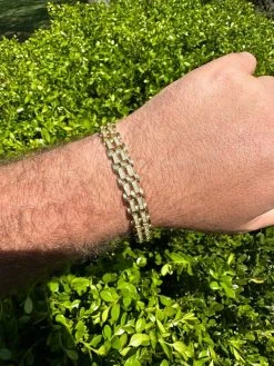 MOISSANITE Presidential ID Panther Bracelet 14k Gold Plated Real 925 Silver Iced -Harlem Bling Shop italiano silver inc moissanite presidential id panther bracelet 14k gold plated real 925 silver iced 40232.1683578996