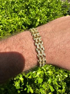 MOISSANITE Presidential ID Panther Bracelet 14k Gold Plated Real 925 Silver Iced -Harlem Bling Shop italiano silver inc moissanite presidential id panther bracelet 14k gold plated real 925 silver iced 62217.1683578992