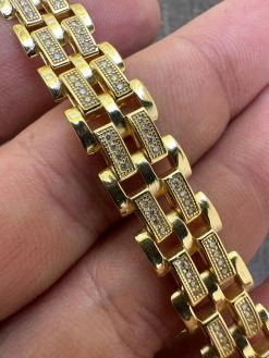 MOISSANITE Presidential ID Panther Bracelet 14k Gold Plated Real 925 Silver Iced -Harlem Bling Shop italiano silver inc moissanite presidential id panther bracelet 14k gold plated real 925 silver iced 87750.1683578873