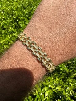 MOISSANITE Presidential ID Panther Bracelet 14k Gold Plated Real 925 Silver Iced -Harlem Bling Shop italiano silver inc moissanite presidential id panther bracelet 14k gold plated real 925 silver iced 96863.1683578880