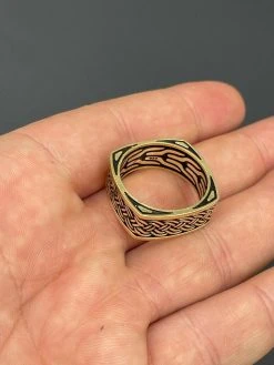 Real 14k Gold & Solid 925 Sterling Silver Men Plain Ring Wedding Square Band 9mm -Harlem Bling Shop italiano silver inc real 14k gold and solid 925 sterling silver men plain ring wedding square band 9mm 17766.1664380633