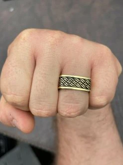 Real 14k Gold & Solid 925 Sterling Silver Men Plain Ring Wedding Square Band 9mm -Harlem Bling Shop italiano silver inc real 14k gold and solid 925 sterling silver men plain ring wedding square band 9mm 37440.1665669414