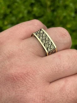 Real 14k Gold & Solid 925 Sterling Silver Men Plain Ring Wedding Square Band 9mm -Harlem Bling Shop italiano silver inc real 14k gold and solid 925 sterling silver men plain ring wedding square band 9mm 83815.1664379921