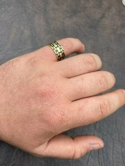 Real 14k Gold & Solid 925 Sterling Silver Mens Plain Ring Wedding Band Size 7-13 -Harlem Bling Shop italiano silver inc real 14k gold and solid 925 sterling silver mens plain ring wedding band size 7 13 24902.1665671109