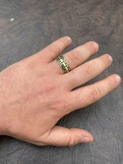 Real 14k Gold & Solid 925 Sterling Silver Mens Plain Ring Wedding Band Size 7-13 -Harlem Bling Shop italiano silver inc real 14k gold and solid 925 sterling silver mens plain ring wedding band size 7 13 32625.1664380945