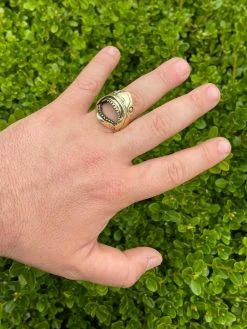 Real 14k Gold Over 925 Sterling Silver Mens Great White Shark Teeth JAWS Ring -Harlem Bling Shop italiano silver inc real 14k gold over 925 sterling silver mens great white shark teeth jaws ring 01278.1664387870