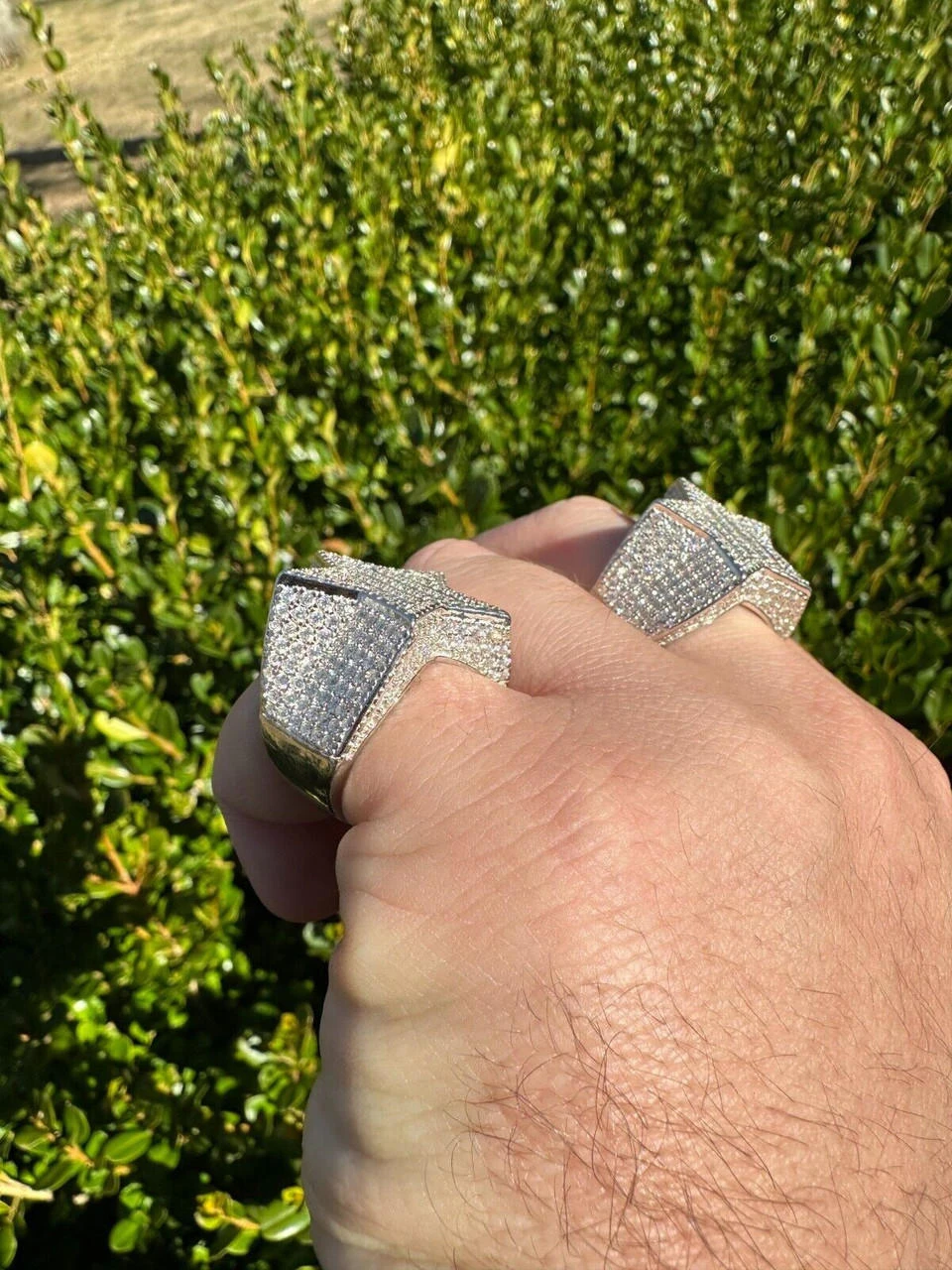 Real 925 Sterling Silver Iced Baguette Star Shaped Ring Pass Tester Hip Hop Out 17 Real 925 Sterling Silver Iced Baguette Star Shaped Ring Pass Tester Hip Hop Out - Image 15