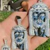 Real 925 Sterling Silver MOISSANITE Jesus Piece Iced Pendant Pass Diamond Tester 1 Real 925 Sterling Silver MOISSANITE Jesus Piece Iced Pendant Pass Diamond Tester -Harlem Bling Shop italiano silver inc real 925 sterling silver moissanite jesus piece iced pendant pass diamond tester 61087.1664387985