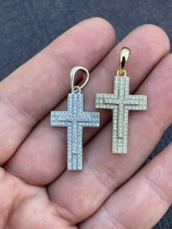 Real 925 Sterling Silver Or Gold Cross Crucifix Pendant Necklace Iced 1" Small 14 Real 925 Sterling Silver Or Gold Cross Crucifix Pendant Necklace Iced 1" Small -Harlem Bling Shop italiano silver inc real 925 sterling silver or gold cross crucifix pendant necklace iced 1 small 80211.1664392448