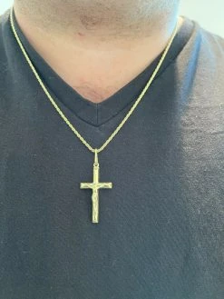 Real 925 Sterling Silver Plain Gold Cross Jesus Crucifix Pendant Men Women Charm 20 Real 925 Sterling Silver Plain Gold Cross Jesus Crucifix Pendant Men Women Charm -Harlem Bling Shop italiano silver inc real 925 sterling silver plain gold cross jesus crucifix pendant men women charm 57117.1664381096