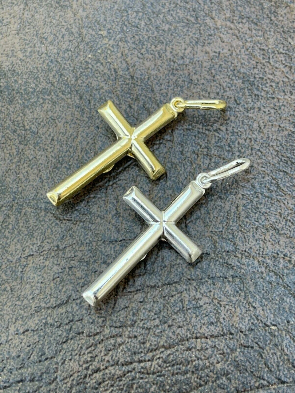 Real 925 Sterling Silver Plain Gold Cross Jesus Crucifix Pendant Men Women Charm 6 Real 925 Sterling Silver Plain Gold Cross Jesus Crucifix Pendant Men Women Charm - Image 4