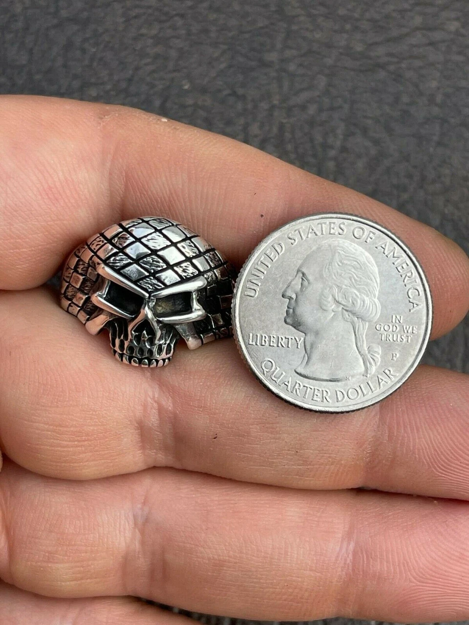 Real 925 Sterling Silver Ring Punisher Terminator Half Skull Size 7 8 9 10 11 12 13 Real 925 Sterling Silver Ring Punisher Terminator Half Skull Size 7 8 9 10 11 12 - Image 11