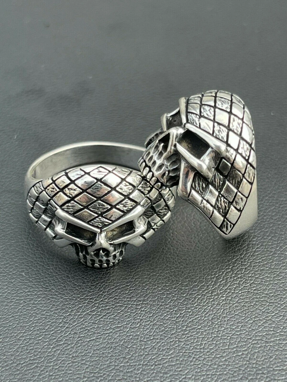 Real 925 Sterling Silver Ring Punisher Terminator Half Skull Size 7 8 9 10 11 12 4 Real 925 Sterling Silver Ring Punisher Terminator Half Skull Size 7 8 9 10 11 12 - Image 2