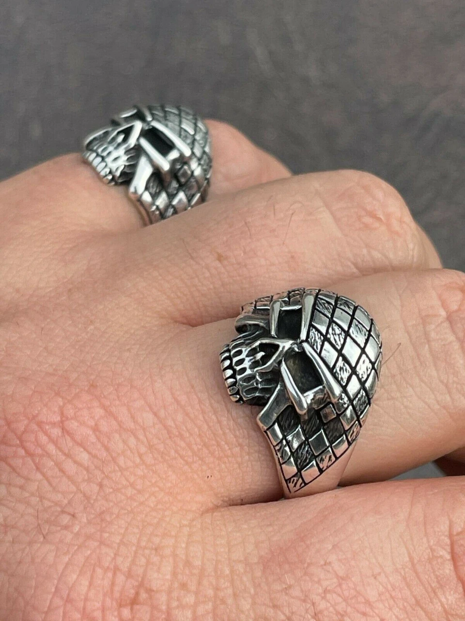 Real 925 Sterling Silver Ring Punisher Terminator Half Skull Size 7 8 9 10 11 12 7 Real 925 Sterling Silver Ring Punisher Terminator Half Skull Size 7 8 9 10 11 12 - Image 5