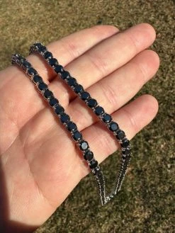 Real Black MOISSANITE 5mm Tennis Chain 925 Silver Iced Necklace Pass Tester 24 Real Black MOISSANITE 5mm Tennis Chain 925 Silver Iced Necklace Pass Tester -Harlem Bling Shop italiano silver inc real black moissanite 5mm tennis chain 925 silver iced necklace pass tester 04381.1676658322