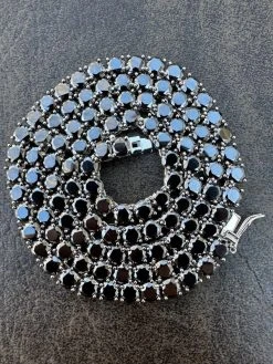 Real Black MOISSANITE 5mm Tennis Chain 925 Silver Iced Necklace Pass Tester 32 Real Black MOISSANITE 5mm Tennis Chain 925 Silver Iced Necklace Pass Tester -Harlem Bling Shop italiano silver inc real black moissanite 5mm tennis chain 925 silver iced necklace pass tester 30722.1676658097