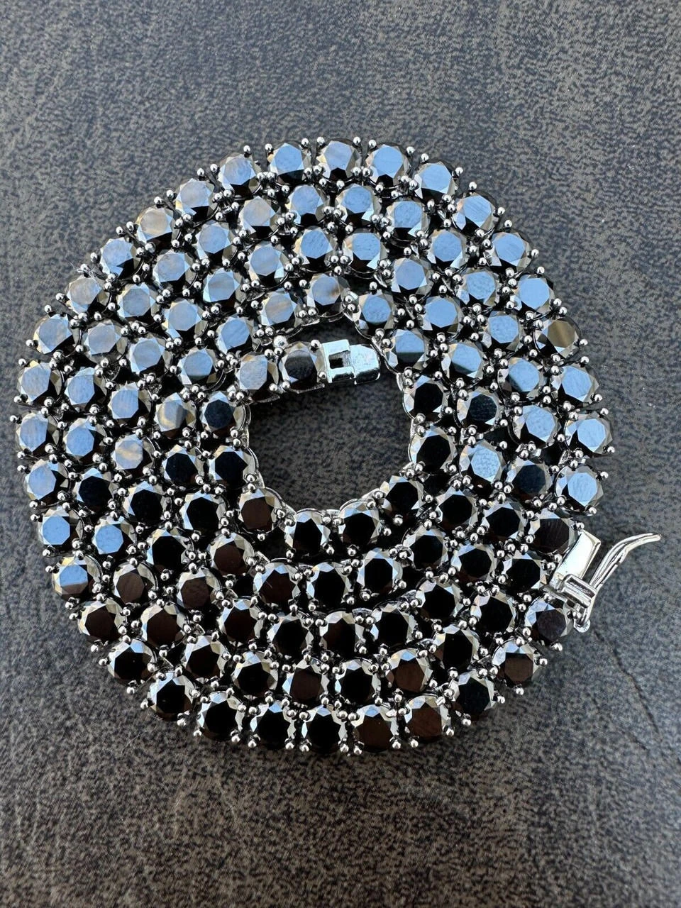 Real Black MOISSANITE 5mm Tennis Chain 925 Silver Iced Necklace Pass Tester 15 Real Black MOISSANITE 5mm Tennis Chain 925 Silver Iced Necklace Pass Tester - Image 13
