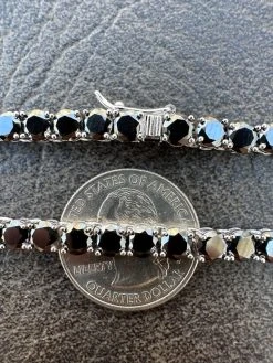 Real Black MOISSANITE 5mm Tennis Chain 925 Silver Iced Necklace Pass Tester 28 Real Black MOISSANITE 5mm Tennis Chain 925 Silver Iced Necklace Pass Tester -Harlem Bling Shop italiano silver inc real black moissanite 5mm tennis chain 925 silver iced necklace pass tester 47065.1676658404