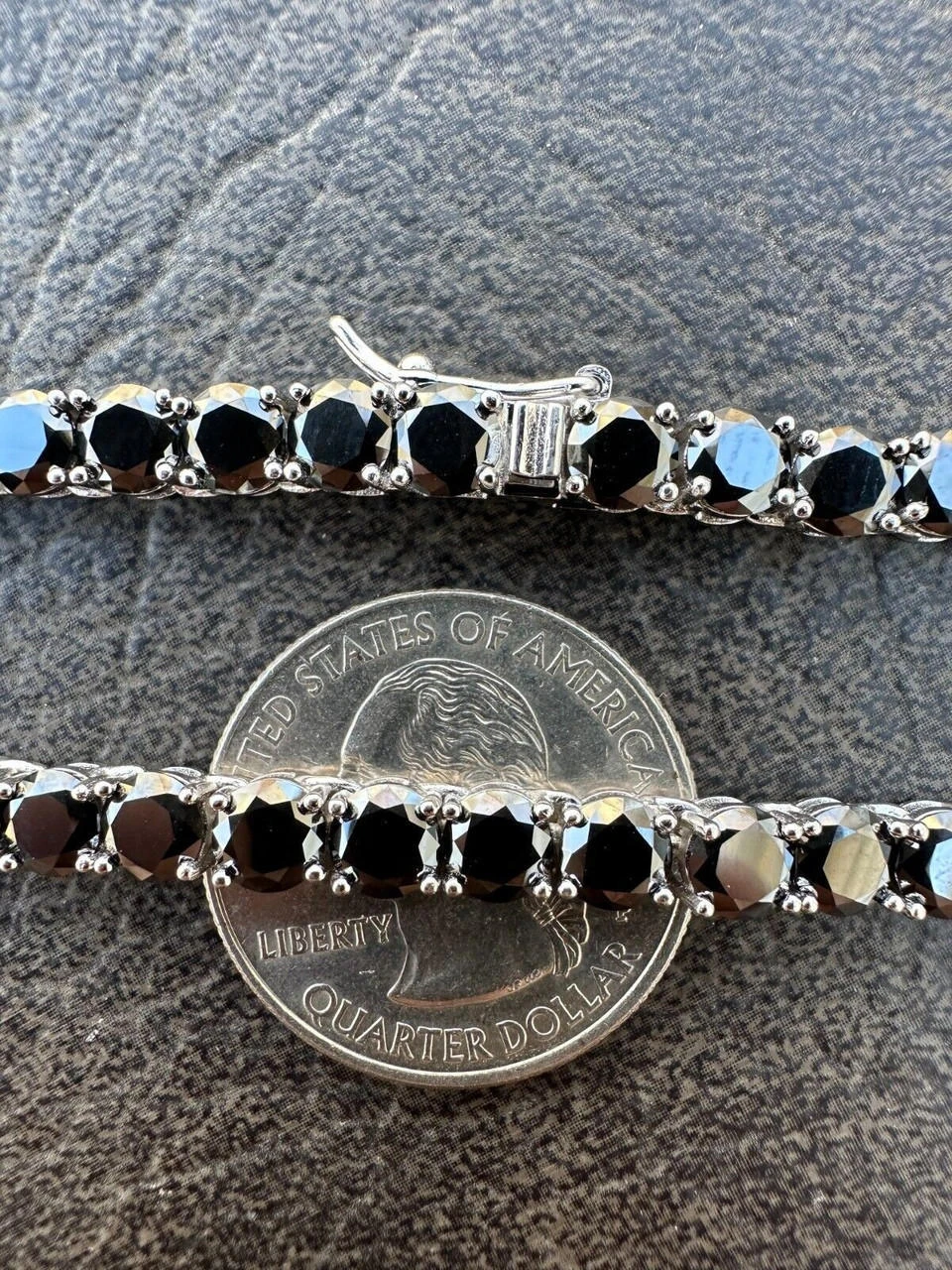Real Black MOISSANITE 5mm Tennis Chain 925 Silver Iced Necklace Pass Tester 11 Real Black MOISSANITE 5mm Tennis Chain 925 Silver Iced Necklace Pass Tester - Image 9