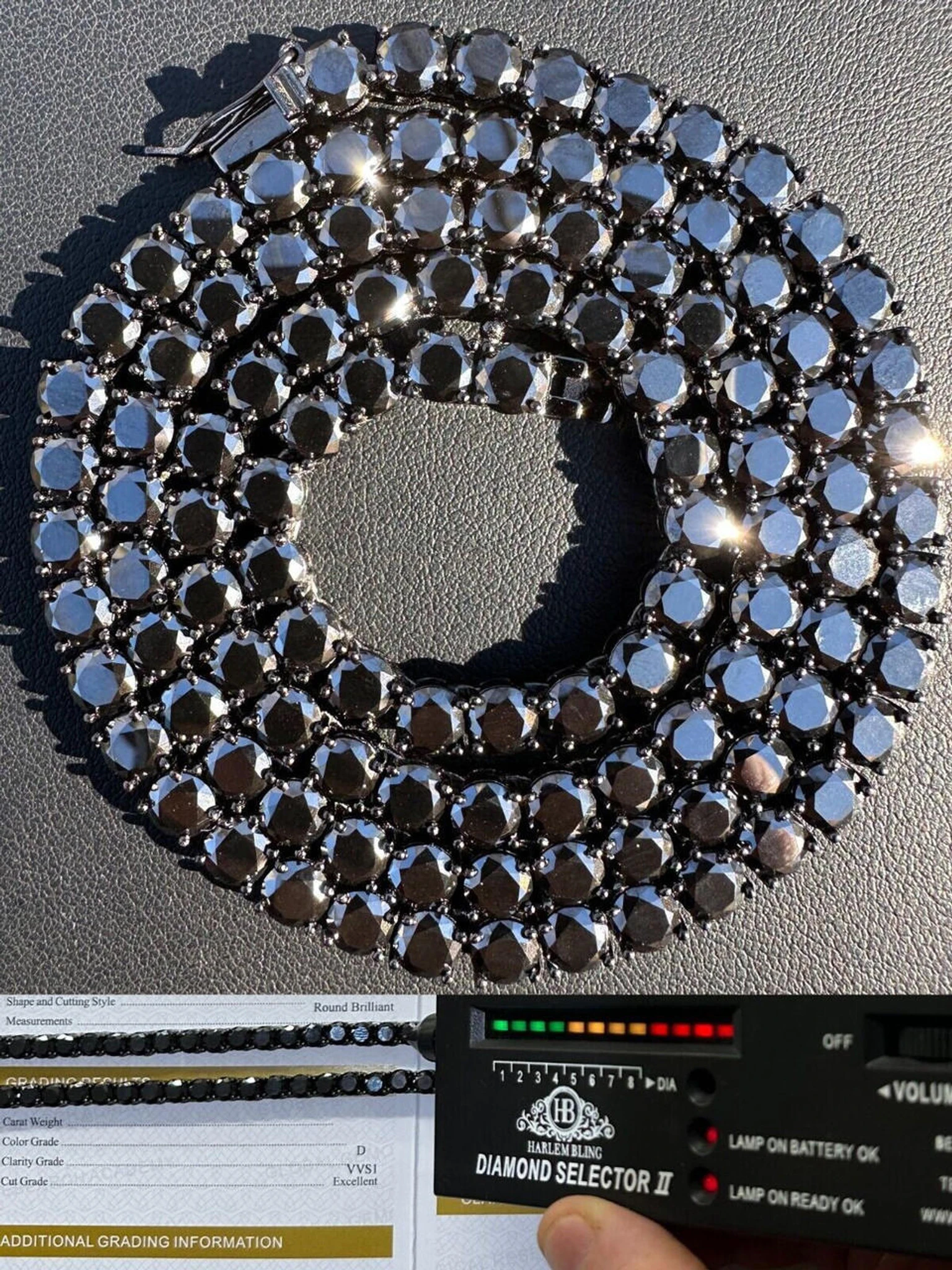 Real Black MOISSANITE 5mm Tennis Chain Black Rhodium 925 Silver Iced Necklace 3 Real Black MOISSANITE 5mm Tennis Chain Black Rhodium 925 Silver Iced Necklace