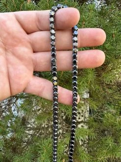 Real Black MOISSANITE 5mm Tennis Chain Black Rhodium 925 Silver Iced Necklace 37 Real Black MOISSANITE 5mm Tennis Chain Black Rhodium 925 Silver Iced Necklace -Harlem Bling Shop italiano silver inc real black moissanite 5mm tennis chain black rhodium 925 silver iced necklace 12234.1676658201