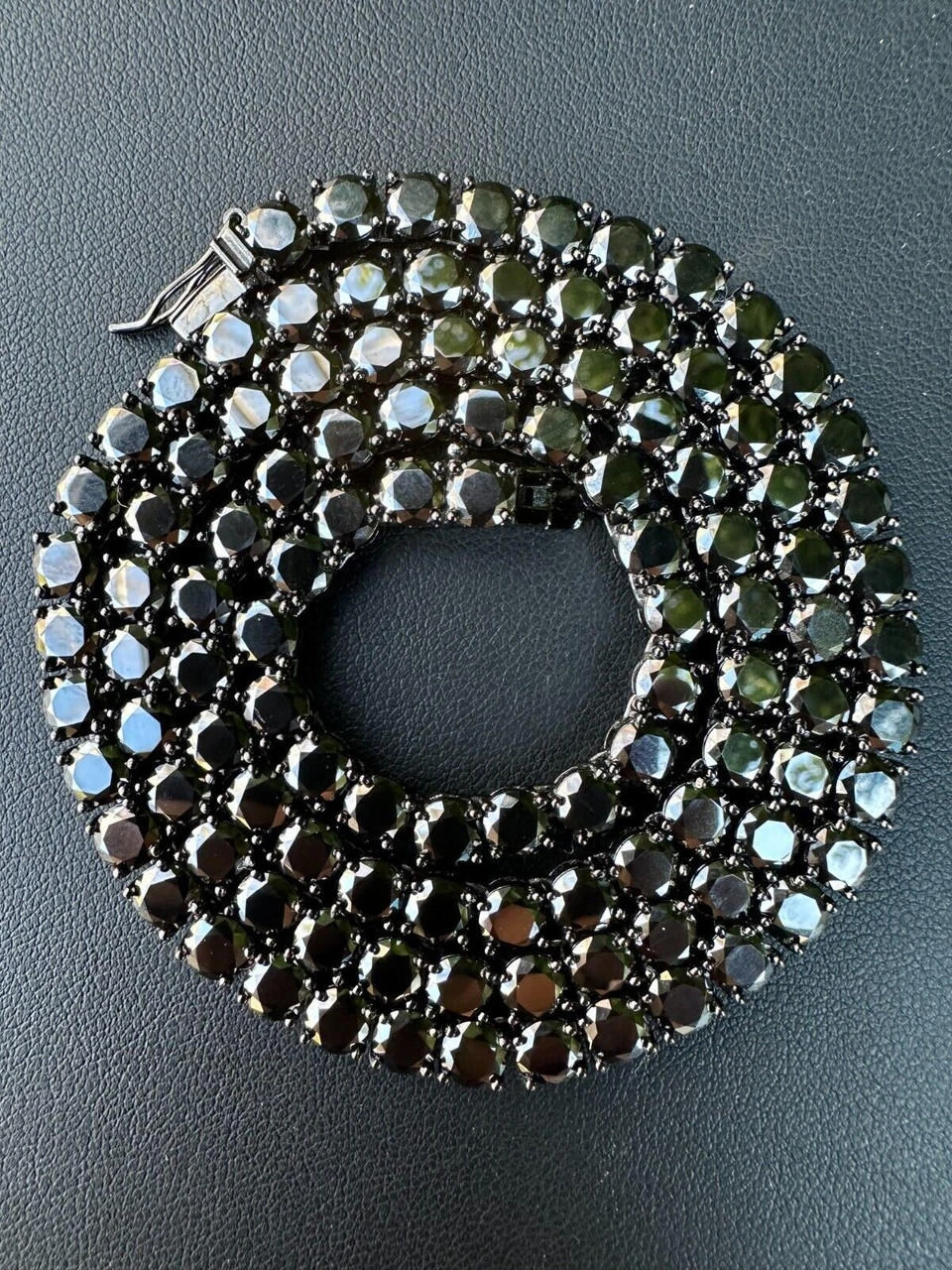 Real Black MOISSANITE 5mm Tennis Chain Black Rhodium 925 Silver Iced Necklace 17 Real Black MOISSANITE 5mm Tennis Chain Black Rhodium 925 Silver Iced Necklace - Image 15