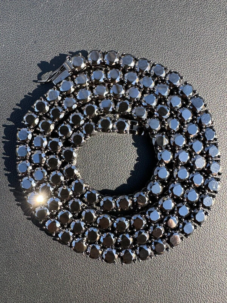 Real Black MOISSANITE 5mm Tennis Chain Black Rhodium 925 Silver Iced Necklace 16 Real Black MOISSANITE 5mm Tennis Chain Black Rhodium 925 Silver Iced Necklace - Image 14