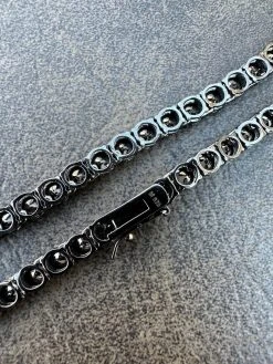Real Black MOISSANITE 5mm Tennis Chain Black Rhodium 925 Silver Iced Necklace 25 Real Black MOISSANITE 5mm Tennis Chain Black Rhodium 925 Silver Iced Necklace -Harlem Bling Shop italiano silver inc real black moissanite 5mm tennis chain black rhodium 925 silver iced necklace 54597.1676658308