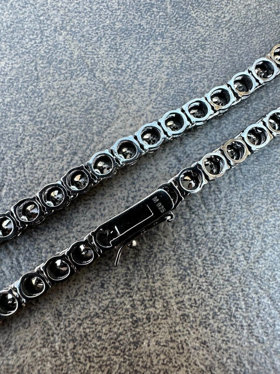 Real Black MOISSANITE 5mm Tennis Chain Black Rhodium 925 Silver Iced Necklace 7 Real Black MOISSANITE 5mm Tennis Chain Black Rhodium 925 Silver Iced Necklace - Image 5