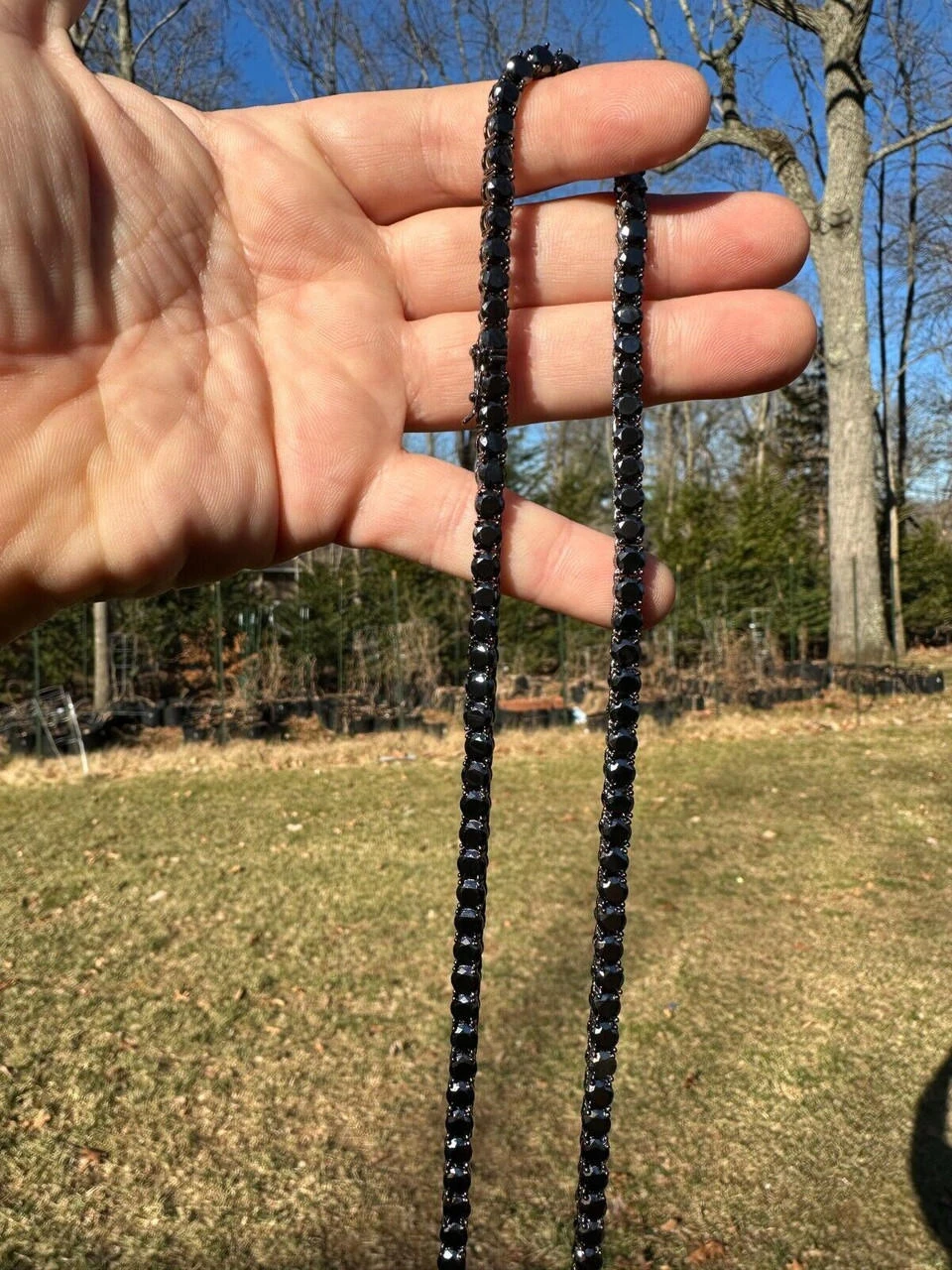 Real Black MOISSANITE 5mm Tennis Chain Black Rhodium 925 Silver Iced Necklace 18 Real Black MOISSANITE 5mm Tennis Chain Black Rhodium 925 Silver Iced Necklace - Image 16