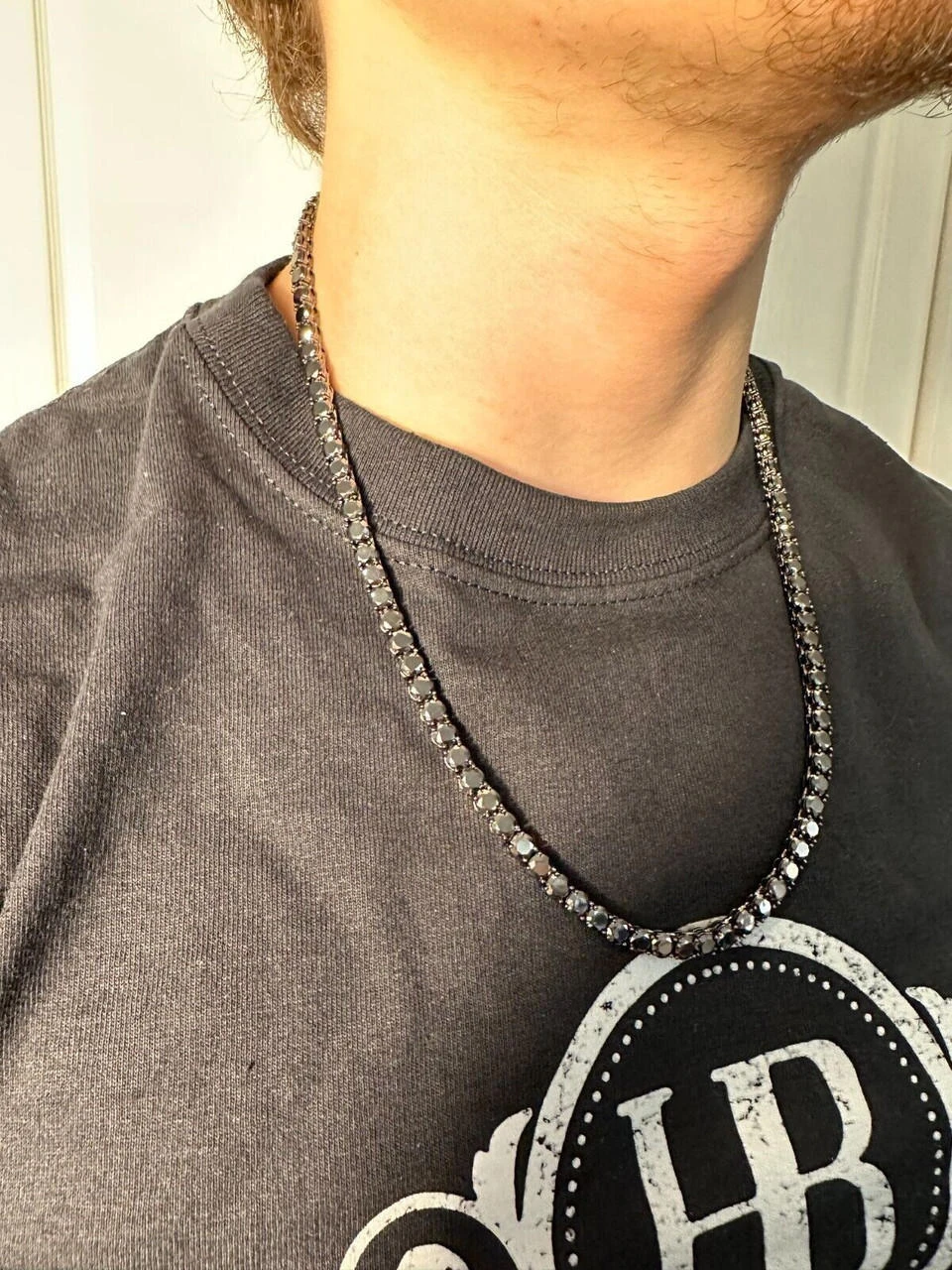 Real Black MOISSANITE 5mm Tennis Chain Black Rhodium 925 Silver Iced Necklace 21 Real Black MOISSANITE 5mm Tennis Chain Black Rhodium 925 Silver Iced Necklace - Image 19