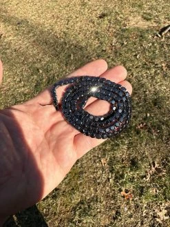 Real Black MOISSANITE 5mm Tennis Chain Black Rhodium 925 Silver Iced Necklace 32 Real Black MOISSANITE 5mm Tennis Chain Black Rhodium 925 Silver Iced Necklace -Harlem Bling Shop italiano silver inc real black moissanite 5mm tennis chain black rhodium 925 silver iced necklace 82858.1676658394