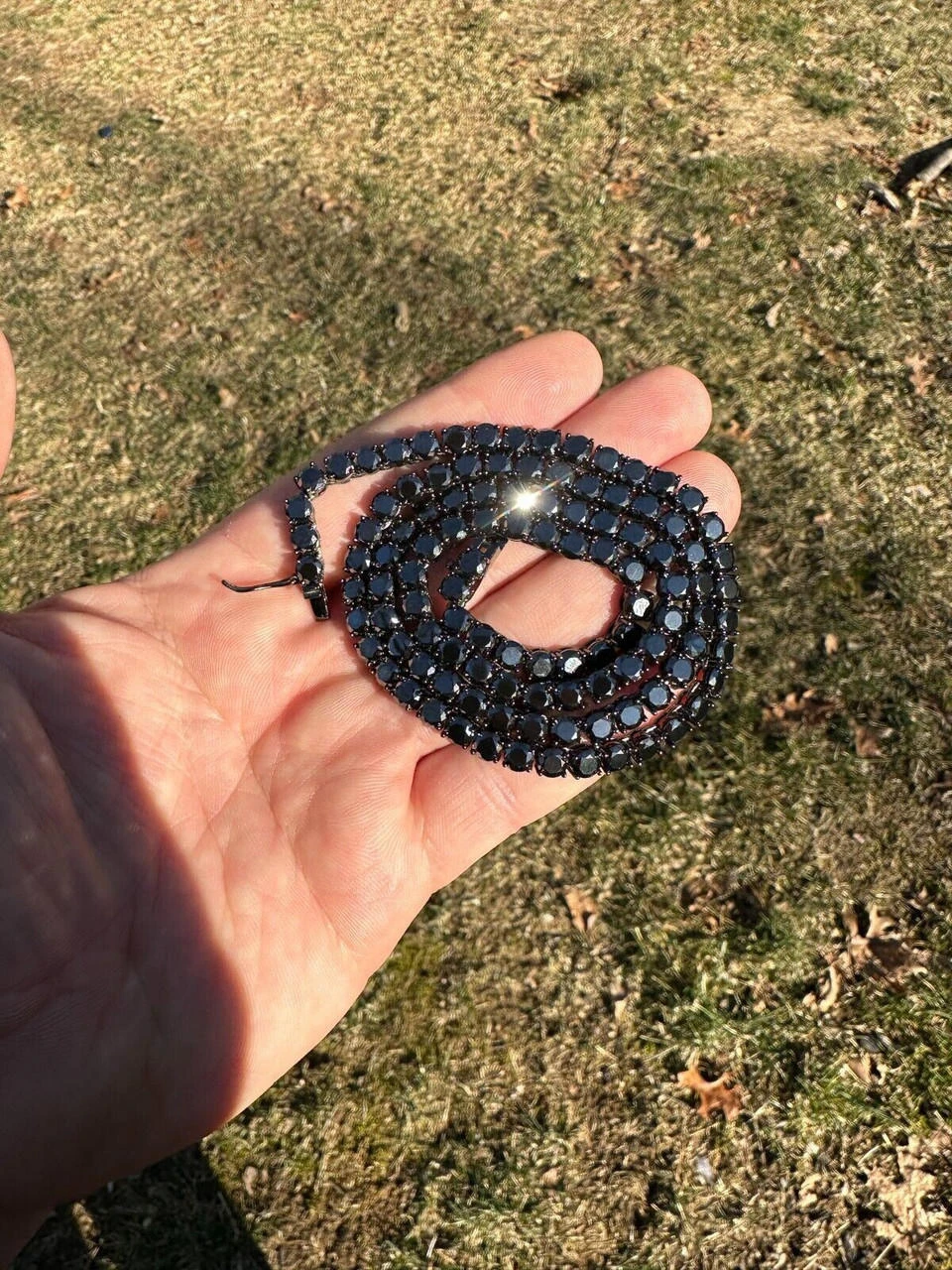 Real Black MOISSANITE 5mm Tennis Chain Black Rhodium 925 Silver Iced Necklace 14 Real Black MOISSANITE 5mm Tennis Chain Black Rhodium 925 Silver Iced Necklace - Image 12