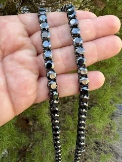 Real Black MOISSANITE 7mm Tennis Chain Black Rhodium 925 Silver Iced Necklace 35 Real Black MOISSANITE 7mm Tennis Chain Black Rhodium 925 Silver Iced Necklace -Harlem Bling Shop italiano silver inc real black moissanite 7mm tennis chain black rhodium 925 silver iced necklace 44987.1676658393