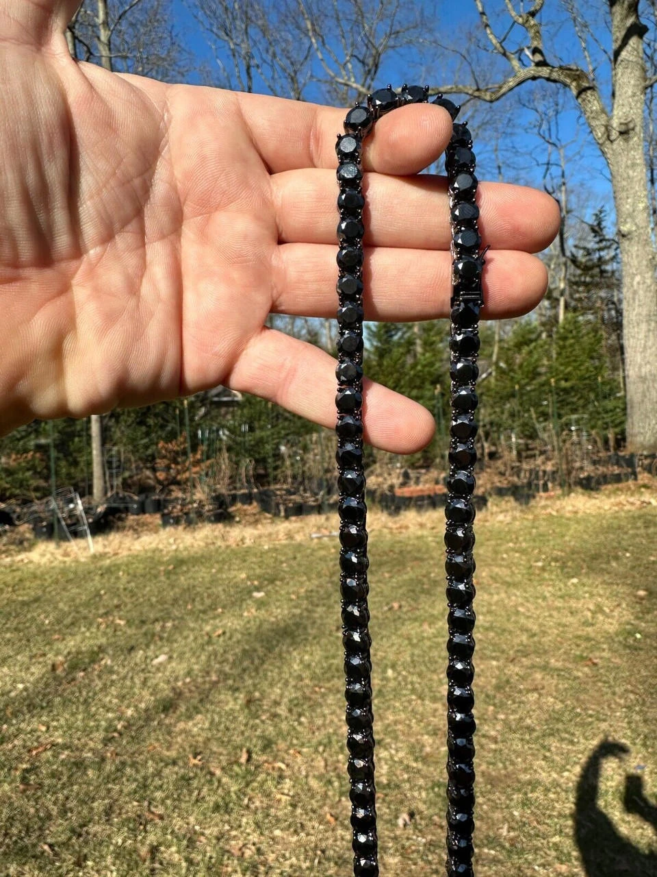 Real Black MOISSANITE 7mm Tennis Chain Black Rhodium 925 Silver Iced Necklace 10 Real Black MOISSANITE 7mm Tennis Chain Black Rhodium 925 Silver Iced Necklace - Image 8