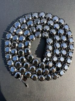 Real Black MOISSANITE 7mm Tennis Chain Black Rhodium 925 Silver Iced Necklace 27 Real Black MOISSANITE 7mm Tennis Chain Black Rhodium 925 Silver Iced Necklace -Harlem Bling Shop italiano silver inc real black moissanite 7mm tennis chain black rhodium 925 silver iced necklace 62023.1676658050