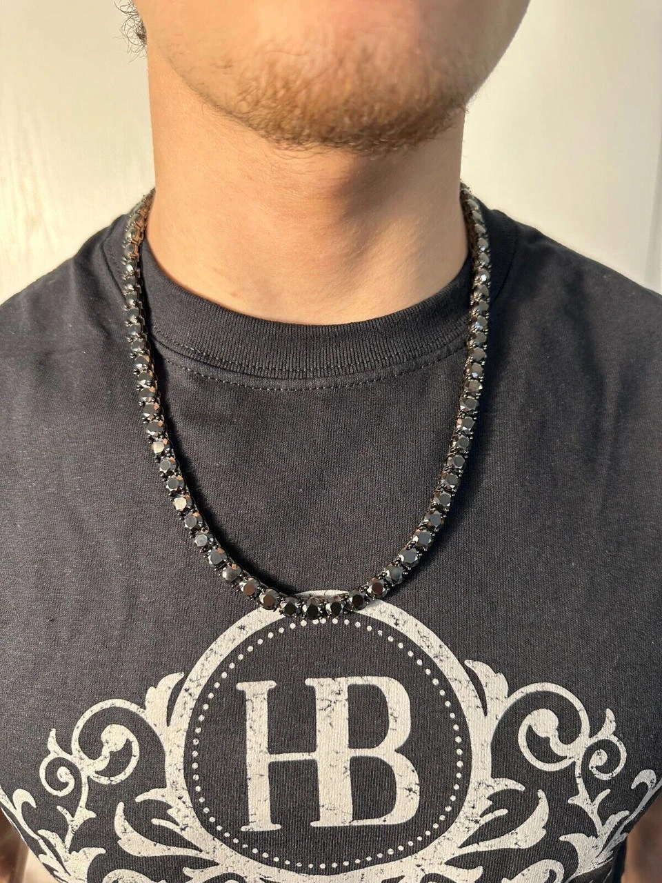 Real Black MOISSANITE 7mm Tennis Chain Black Rhodium 925 Silver Iced Necklace 18 Real Black MOISSANITE 7mm Tennis Chain Black Rhodium 925 Silver Iced Necklace - Image 16