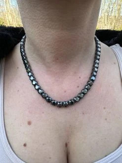Real Black MOISSANITE 7mm Tennis Chain Black Rhodium 925 Silver Iced Necklace 39 Real Black MOISSANITE 7mm Tennis Chain Black Rhodium 925 Silver Iced Necklace -Harlem Bling Shop italiano silver inc real black moissanite 7mm tennis chain black rhodium 925 silver iced necklace 93429.1676658082