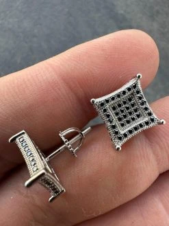 Real Black MOISSANITE 925 Silver Square Kite Earrings Hip Hop 10mm Passes Tester 21 Real Black MOISSANITE 925 Silver Square Kite Earrings Hip Hop 10mm Passes Tester -Harlem Bling Shop italiano silver inc real black moissanite 925 silver square kite earrings hip hop 10mm passes tester 07277.1678388395