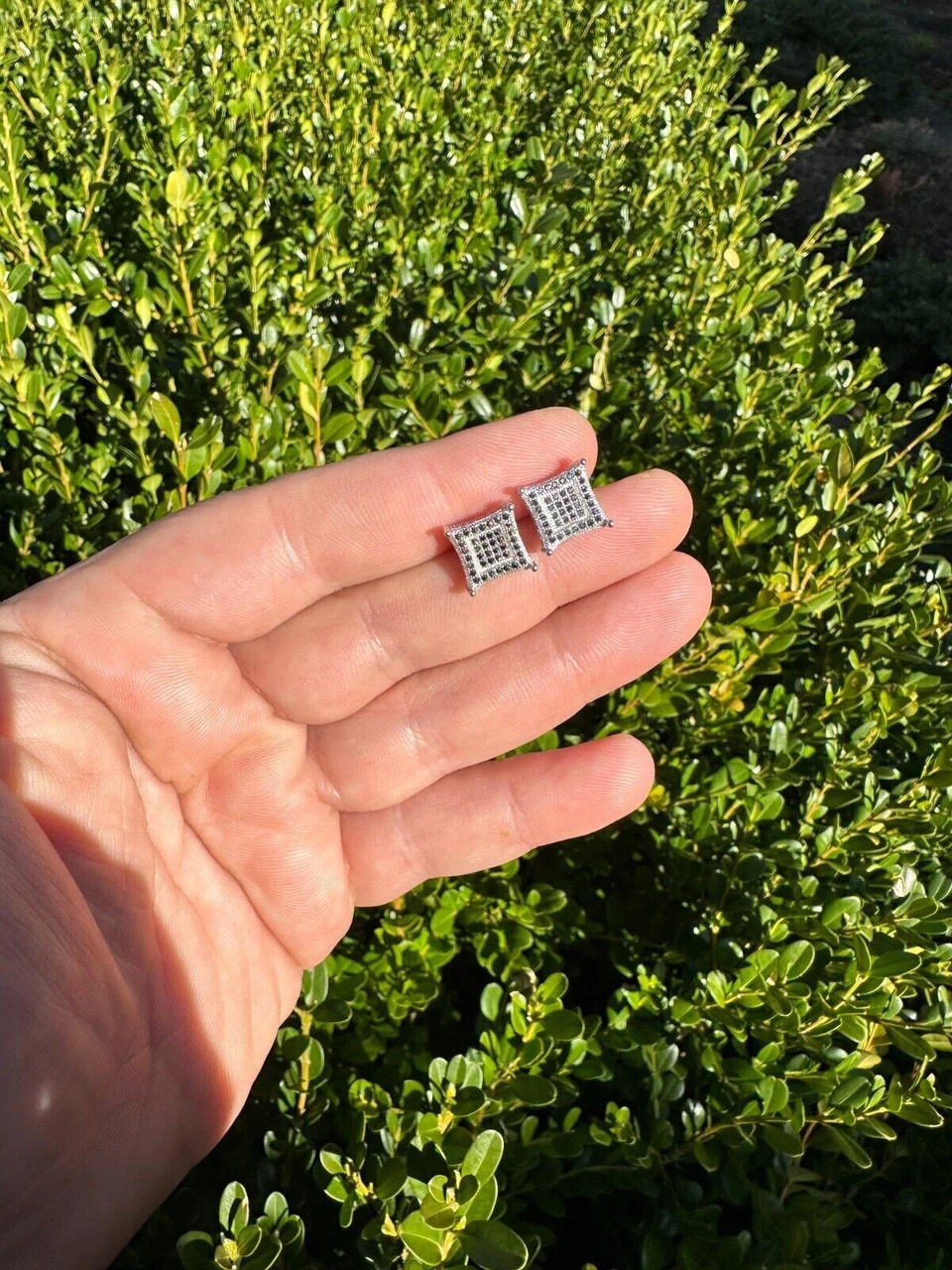 Real Black MOISSANITE 925 Silver Square Kite Earrings Hip Hop 10mm Passes Tester 11 Real Black MOISSANITE 925 Silver Square Kite Earrings Hip Hop 10mm Passes Tester - Image 9