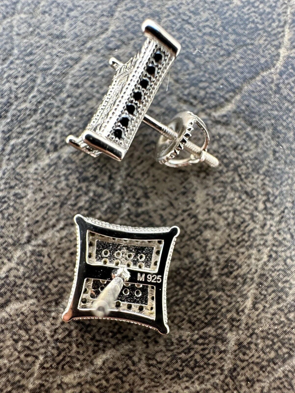 Real Black MOISSANITE 925 Silver Square Kite Earrings Hip Hop 10mm Passes Tester 7 Real Black MOISSANITE 925 Silver Square Kite Earrings Hip Hop 10mm Passes Tester - Image 5