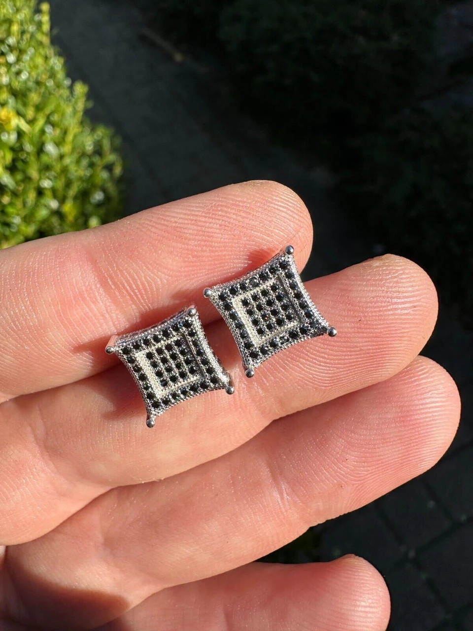 Real Black MOISSANITE 925 Silver Square Kite Earrings Hip Hop 10mm Passes Tester 13 Real Black MOISSANITE 925 Silver Square Kite Earrings Hip Hop 10mm Passes Tester - Image 11