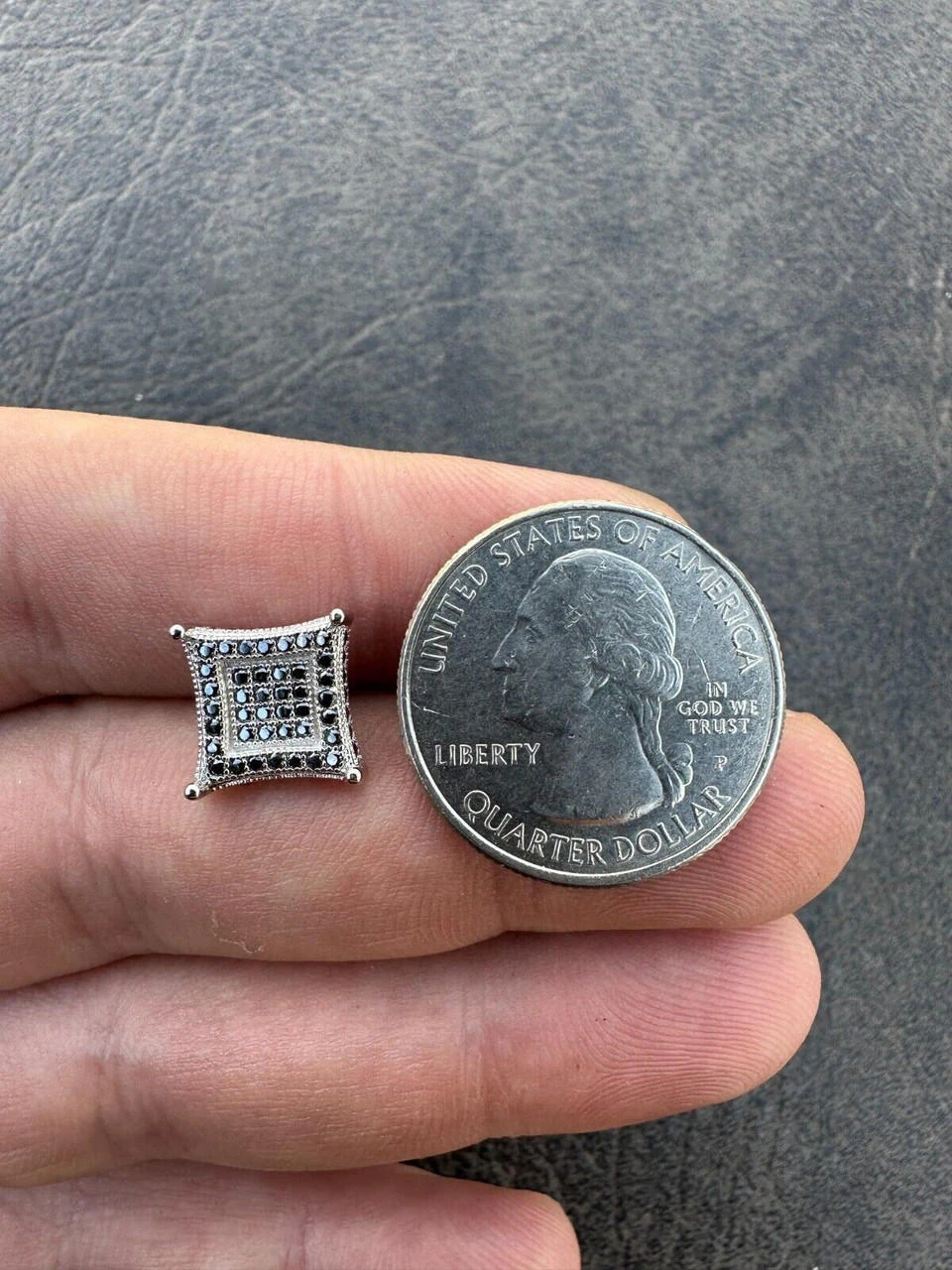 Real Black MOISSANITE 925 Silver Square Kite Earrings Hip Hop 10mm Passes Tester 9 Real Black MOISSANITE 925 Silver Square Kite Earrings Hip Hop 10mm Passes Tester - Image 7