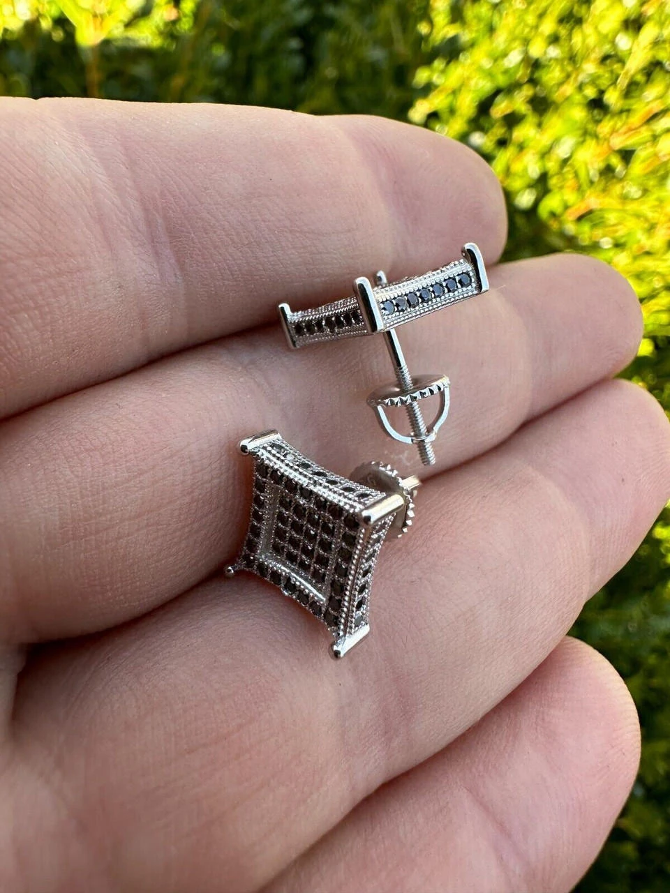 Real Black MOISSANITE 925 Silver Square Kite Earrings Hip Hop 10mm Passes Tester 19 Real Black MOISSANITE 925 Silver Square Kite Earrings Hip Hop 10mm Passes Tester - Image 17