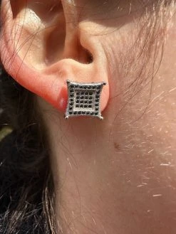 Real Black MOISSANITE 925 Silver Square Kite Earrings Hip Hop 10mm Passes Tester 34 Real Black MOISSANITE 925 Silver Square Kite Earrings Hip Hop 10mm Passes Tester -Harlem Bling Shop italiano silver inc real black moissanite 925 silver square kite earrings hip hop 10mm passes tester 63469.1678388586
